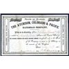 Image 1 : Atchison, Colorado & Pacific Railroad Co. I/U Stock Certificate.