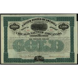 Chicago, Saginaw and Canada Railroad Co., Issued Bond.