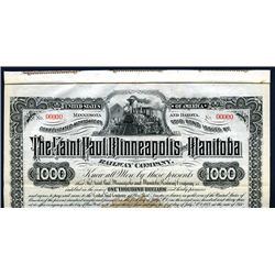 Saint Paul, Minneapolis and Manitoba Railway Co., Specimen Bond.