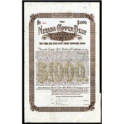 Nevada Copper Belt Railroad Co., Issued Bond.