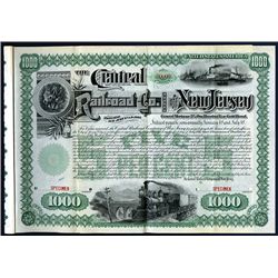 Central Railroad Co. of New Jersey, 1887 Specimen Bond.