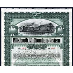 Pittsburgh, Binghamton and Eastern Railroad Co., Issued Bond.