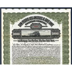 San Pedro, Los Angeles & Salt Lake Railroad Co., Specimen Bond.