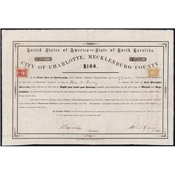 City of Charlotte, Mecklenburg County Issued Bond.