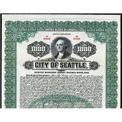 City of Seattle Specimen Bond.