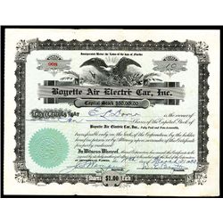 Boyette Air Electric Car, Inc., Issued Stock.
