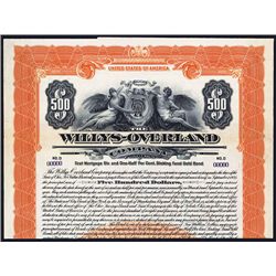 Willys-Overland Co. Specimen Bond.
