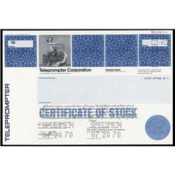 Teleprompter Corp. Specimen Stock.