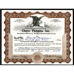 Onyx Pictures Inc., Issued Stock.