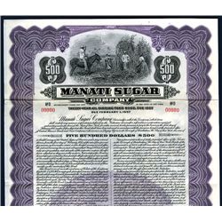 Manati Sugar Co., Specimen Bond.
