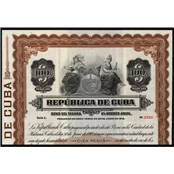 Republica de Cuba Specimen Bond.