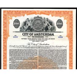 City of Amsterdam, Specimen Bond.