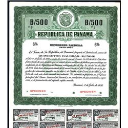 Republica de Panama, Specimen Bond.
