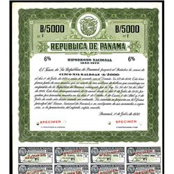 Republica de Panama, Specimen Bond.