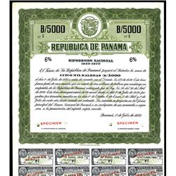 Republica de Panama, Specimen Bond.