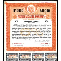 Republica de Panama, Specimen Bond.