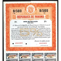 Republica de Panama, Specimen Bond.