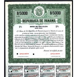 Republica de Panama, Specimen Bond.