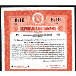 Republica de Panama, Specimen Bond.