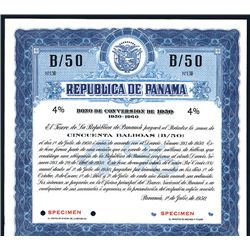 Republica de Panama, Specimen Bond.