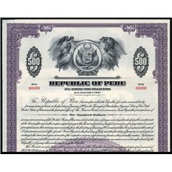 Republic of Peru Specimen Bond.