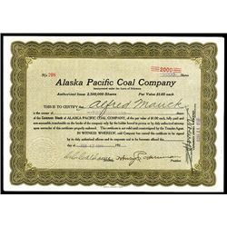 Alaska Pacific Coal Co., Issued Stock.