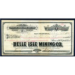 Belle Isle Mining Co., Issued Stock.