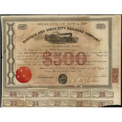 Dubuque and Sioux City Railroad Co., Issued Bond.
