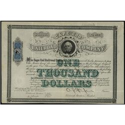Cape Cod Railroad Co., Issued Bond.