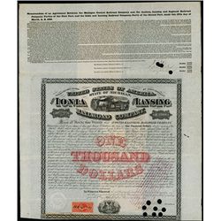 Ionia and Lansing Railroad Co., Issued Bond.