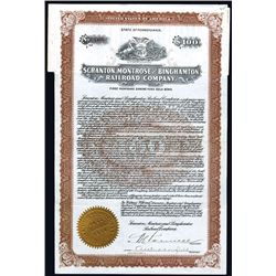 Scranton, Montrose and Binghamton Railroad Co., Issued Bond.