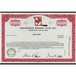 Providence Hockey Club, Inc., Specimen Stock.