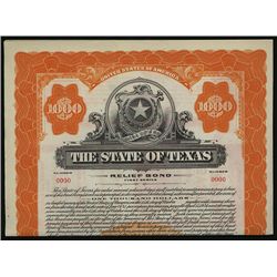 State of Texas Specimen Bond.