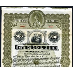 City of Greensboro, Specimen Bond.