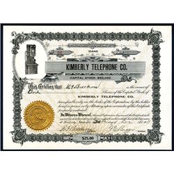 Kimberly Telephone Co., Issued Stock.