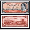 Image 1 : Bank of Canada 1954 $2 “Devil's Face Hairdo” Issue Specimen