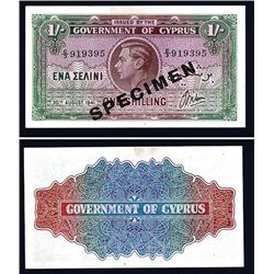 Government of Cyprus, 1937-39 Issue Specimen.