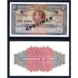 Government of Cyprus, 1937-39 Issue Specimen.