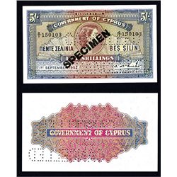 Government of Cyprus, 1952-53 Issue Specimen.