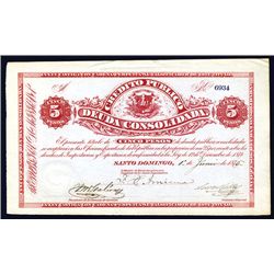 Credito Publico Deuda Consolidada, 1876 Issue.