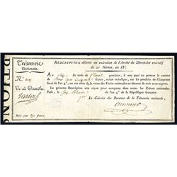 Rescriptions De L'Emprunt Force, 1796 Issue Banknote.