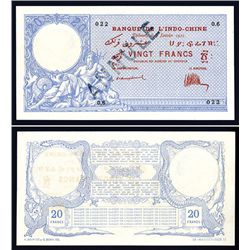 Banque De L'Indochine, 1921 Issue Banknote.