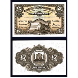 Government of Gibraltar, 1934 Ordinance; 1958 Issue Banknote.