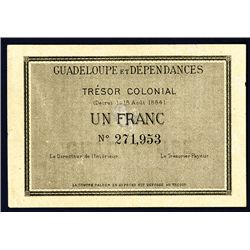 Guadeloupe Et Dependences, Tresor Colonial, 1884 Issue.