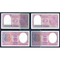 Reserve Bank of India, 1943 Issue High Grade Sequential Pair of Notes.