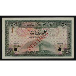 Republique Libanaise - Government Banknotes, 1948 Issue Specimen.