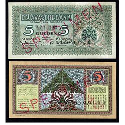 De Javasche Bank, 1942 Issue Specimen.