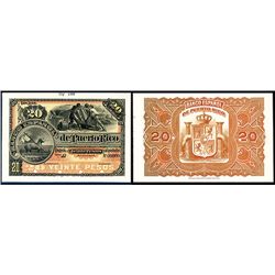 Banco Espanol De Puerto Rico, ND (1889) Issue Proof Front & Back Banknote.