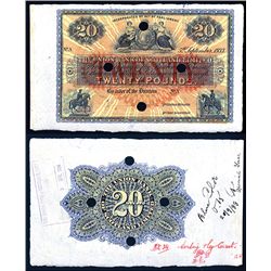 Union Bank of Scotland, Ltd, Archival Specimen, 1933 Issue.