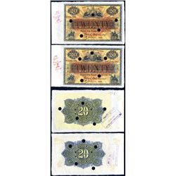 Union Bank of Scotland, Ltd, Archival Specimen, 1943 & 1944 Issue Pair.